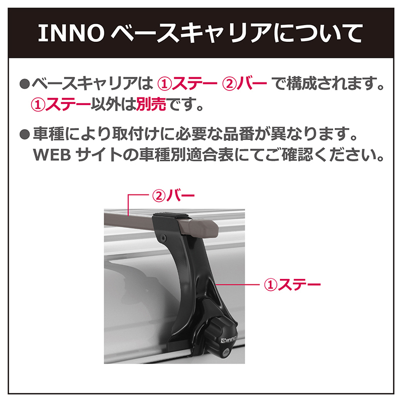 カーメイト INNO(イノー) INSDK スクエアベースステー/ルーフキャリア 