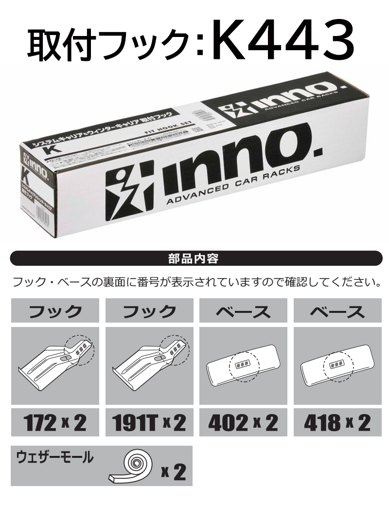 スズキ ハスラー H26.1〜R2.1 MR31S MR41S レールなし ルーフキャリア 車種別 ベースキャリアセット スクエアベース inno  carmate (P01) : squ-hustler-sut-k443-b127 : カーメイト 公式オンラインストア - 通販 -  Yahoo!ショッピング