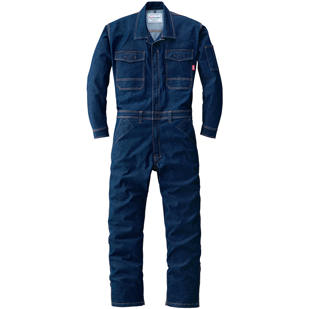 ツナギ AUTO-BI オートバイ つなぎ服 25010 作業着 デニム 長袖 秋冬 山田辰  サイズS〜3L 2025年秋冬新作 山田辰 山田辰・デニム長袖つなぎ #25010 3L-5L 【半額以下！バーゲン