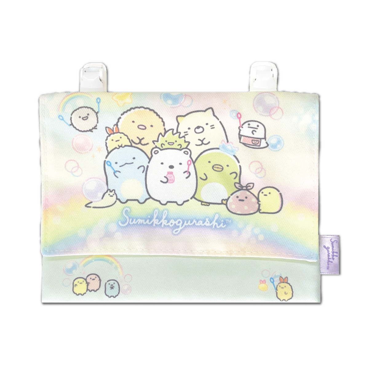 移動ポケット すみっコぐらし 女の子 レインボー おでかけポケット マルチポケット ポケットポーチ 幼稚園 保育園 通園 通学 入園 入学 | すみっコぐらし | 01