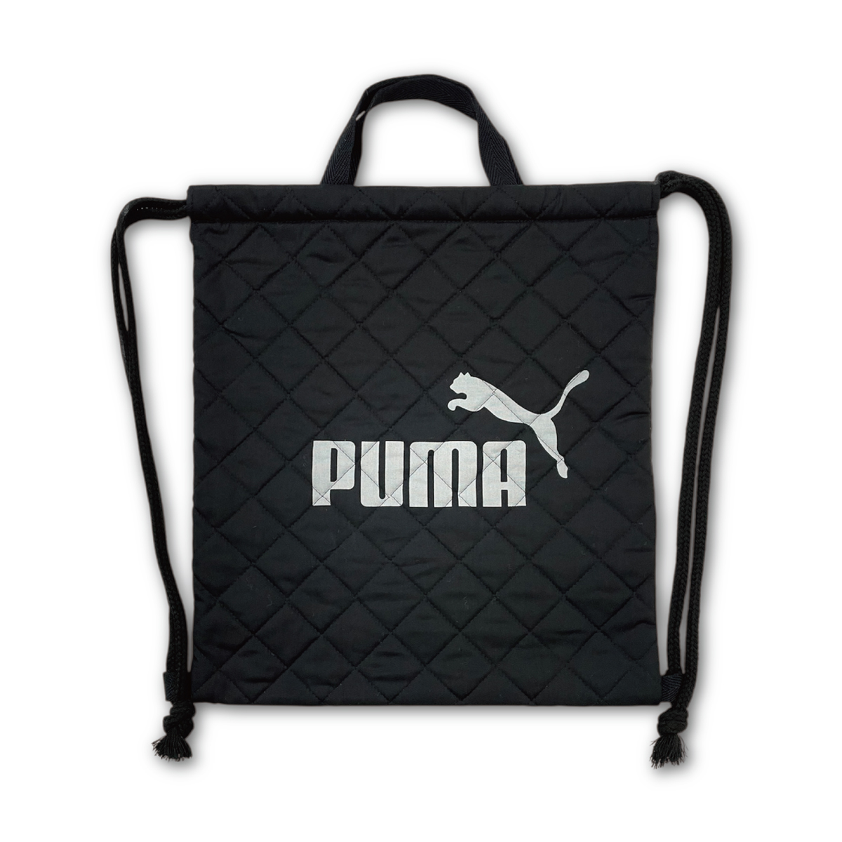 プーマ ナイロンバック PUMA（プーマ） ナップサック キルト素材 総柄 ロゴ ブラック ネイビー