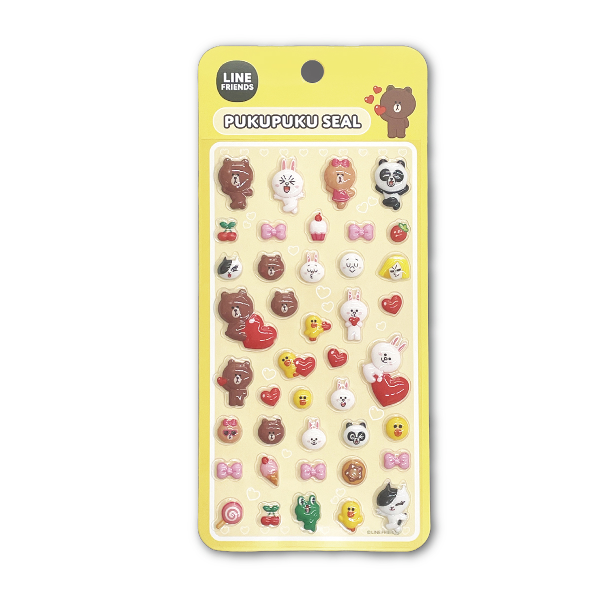 LINE FRIENDS PUKUPUKU SEAL 3枚セット　確認用 LINE（ライン） ぷくぷくシール ラインフレンズ LINE FRIENDS