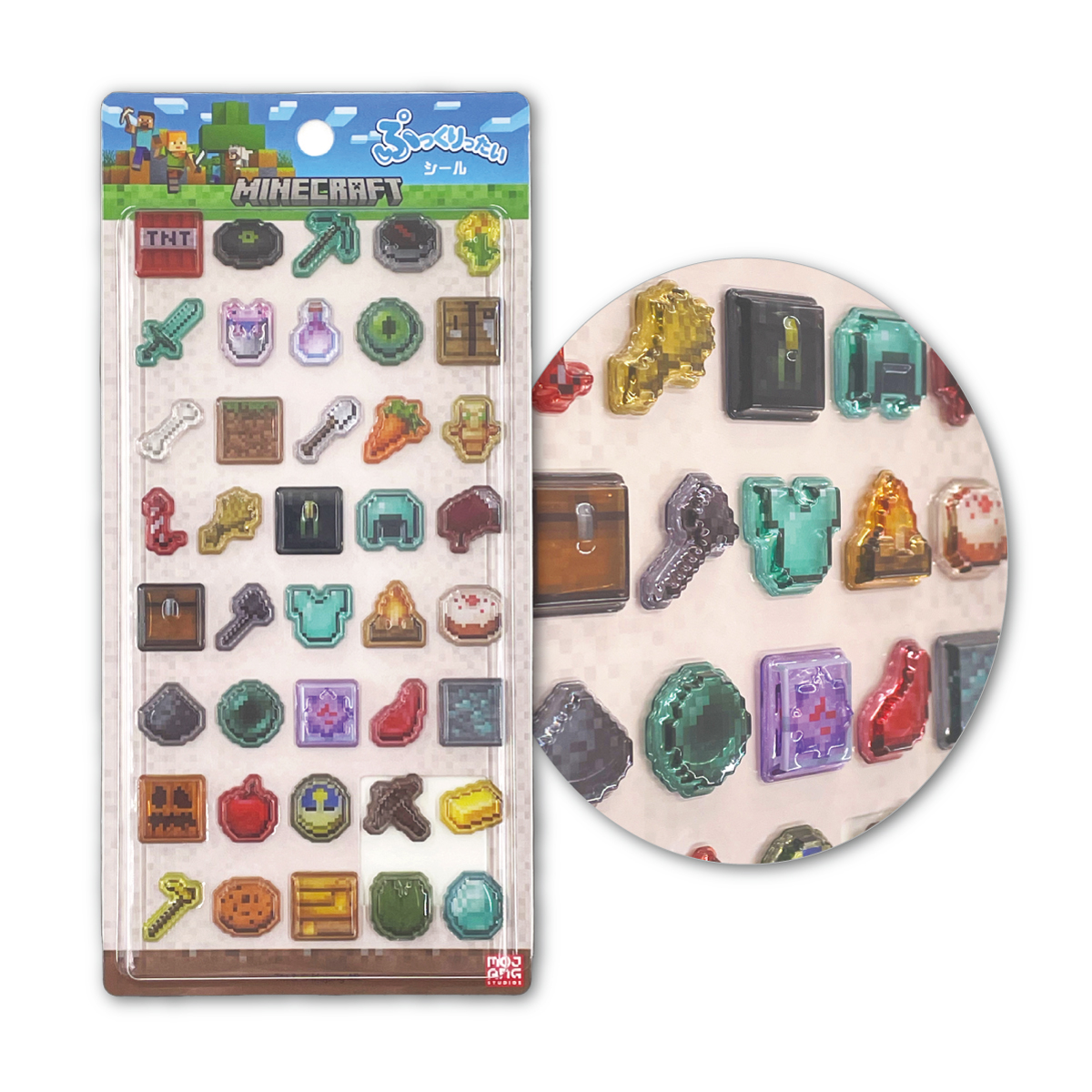 マインクラフト ぷっくりったいシール MINECRAFT ゲーム シール交換