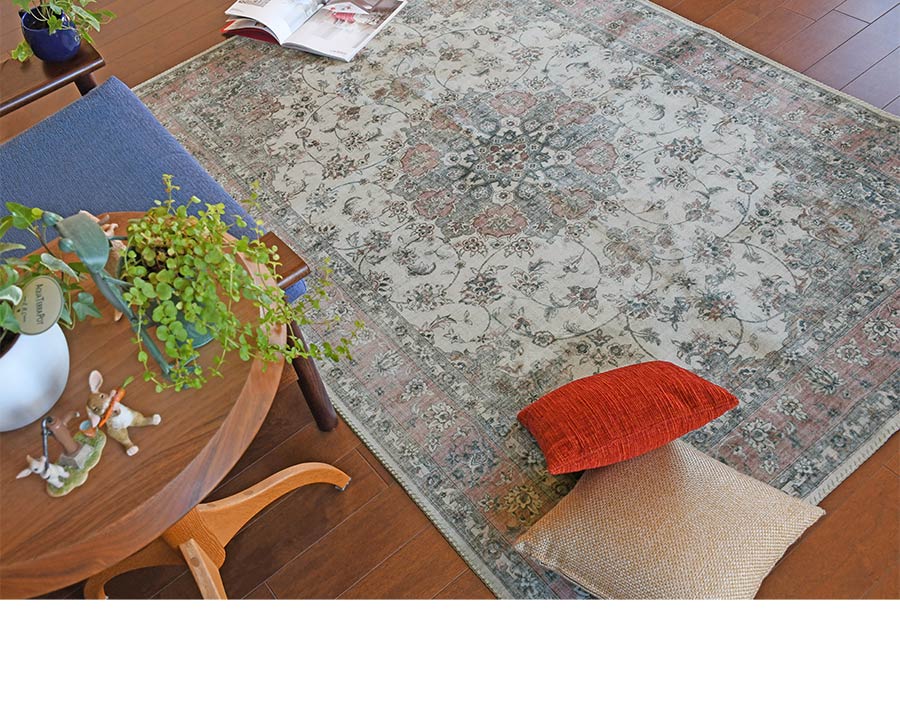 HAGiHARA ラグ カメオ 130×190 cm 洗える 滑り止め オリエンタル