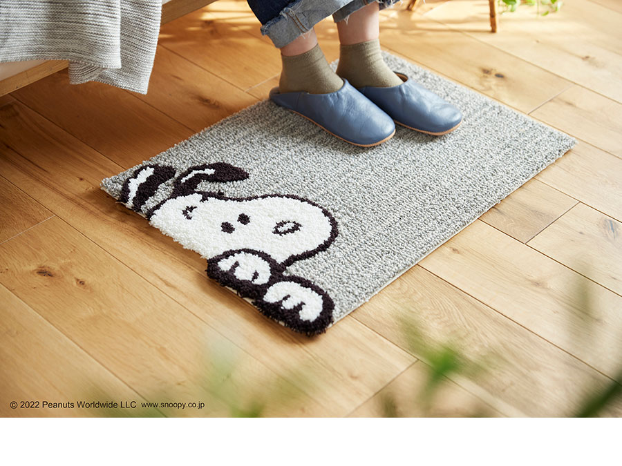 スミノエ 玄関マット チラリマット 45×65 cm ピーナッツ スヌーピー