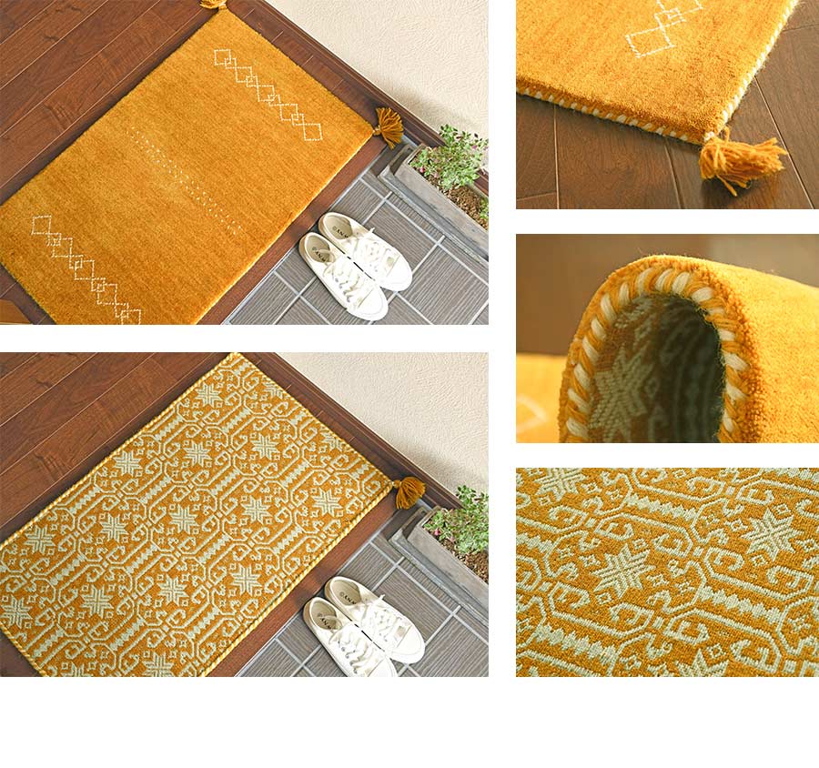 MORIYOSHI（モリヨシ） 玄関マット ダブルフェイス 50×80 cm インド製