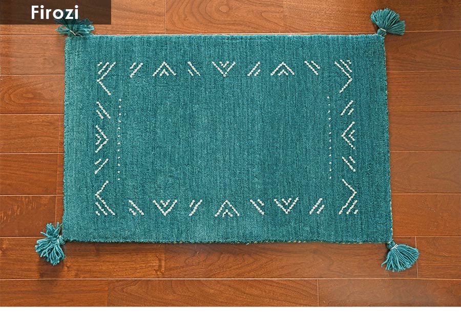 玄関マット ダブルフェイス 50×80 cm インド製 手織
