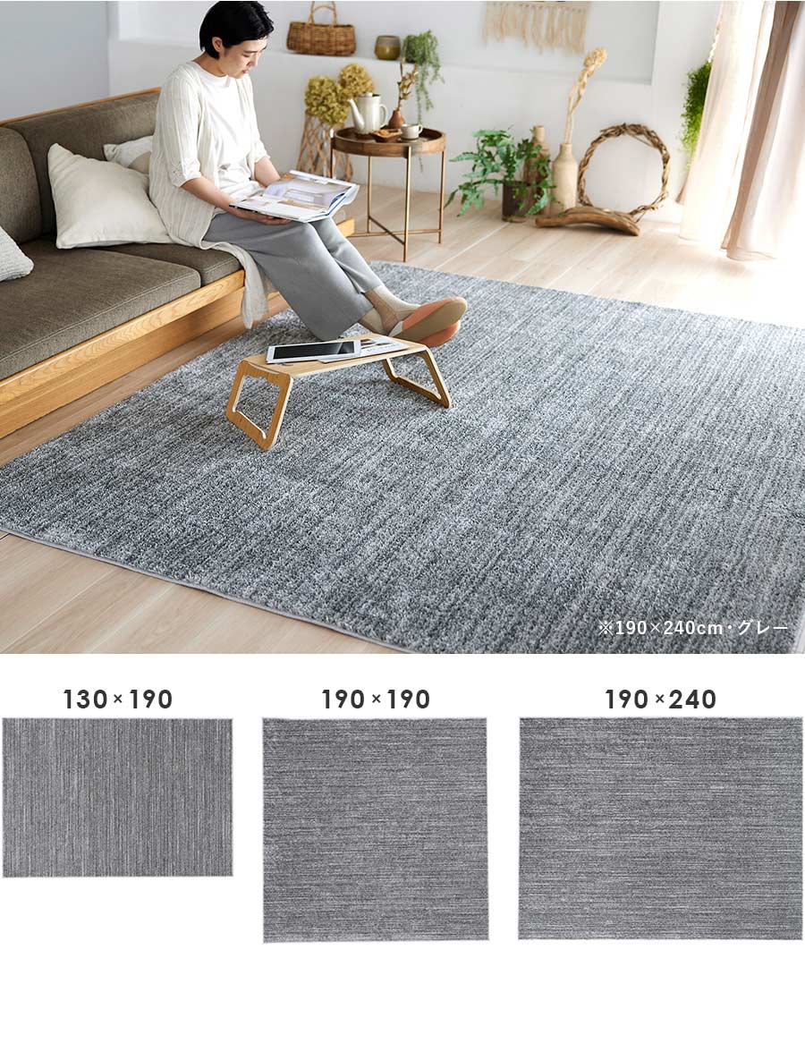スミノエ ラグ エクリュ 190×240 cm 洗える 日本製 スミノエ製 防ダニ