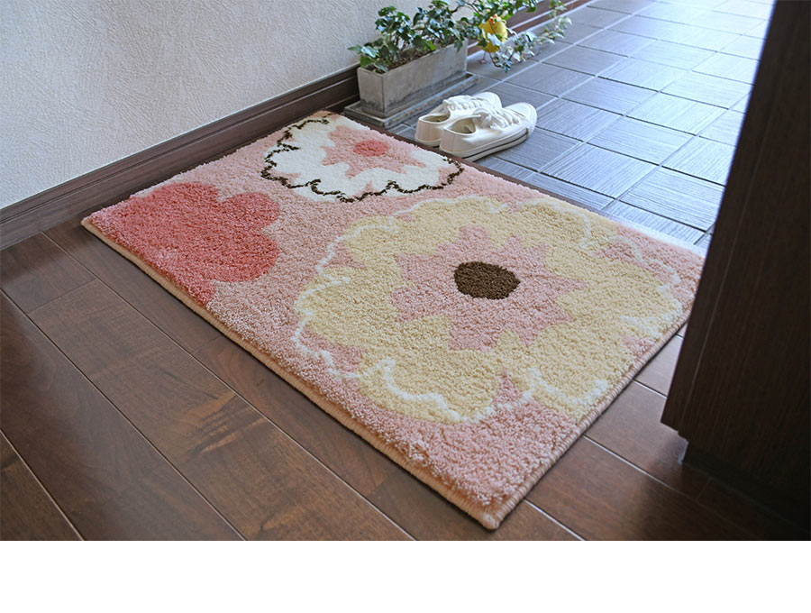 スミノエ 玄関マット フィオレ 50×80 cm 洗える 日本製 滑り止め