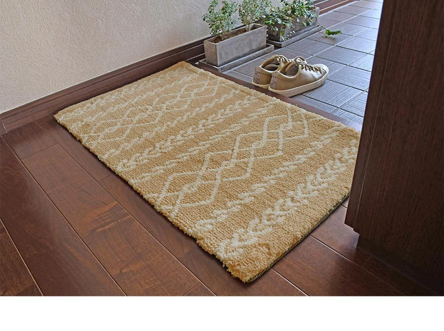 【モロッコ直輸入】新品ベニワレン　玄関マット 玄関マット フルワーレ 50×80 cm お洒落 ベニワレン 風 モロッカン 柄