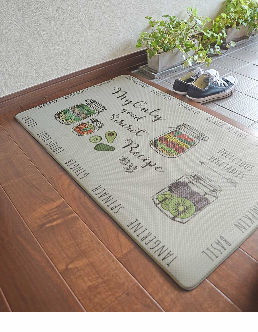 玄関マット グラス 50×80 cm PVC マット 撥水 サッと 拭ける カフェ