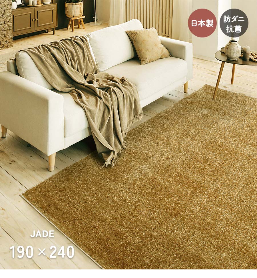 プレーベル ラグ ジェイド 190×240 cm 日本製 防ダニ 抗菌 防炎