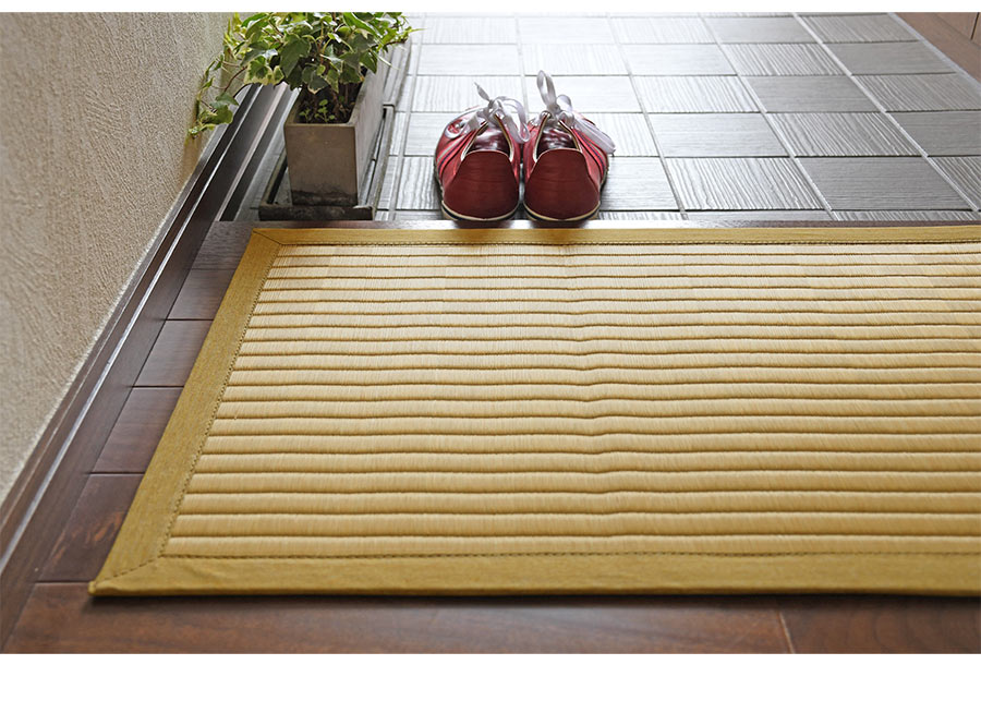 い草 玄関マット こがね 47×80 cm 日本製 香り高い 国産 100％ 滑り