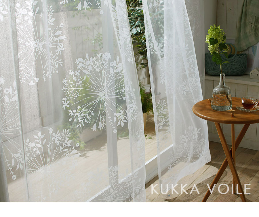 イージー オーダー レースカーテン クッカボイル 幅 101〜200 cm×丈 90