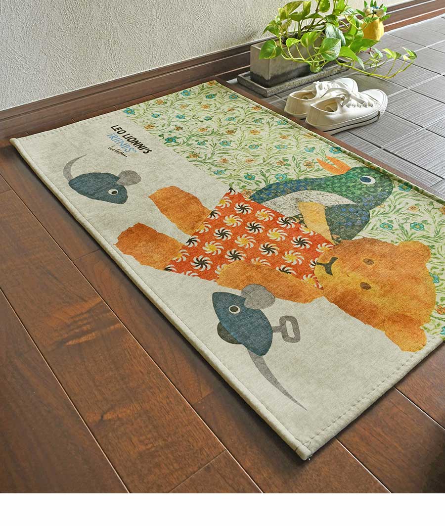 玄関マット ゼンマイネズミ 50×80 cm 洗える 滑り止め レオ・レオニ