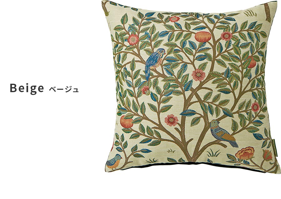 フレミッシュ織り　フレミッシュ　タペストリー　クッションカバー　2枚 ベルベットクッションカバー2枚セット C アイボリー／パープル