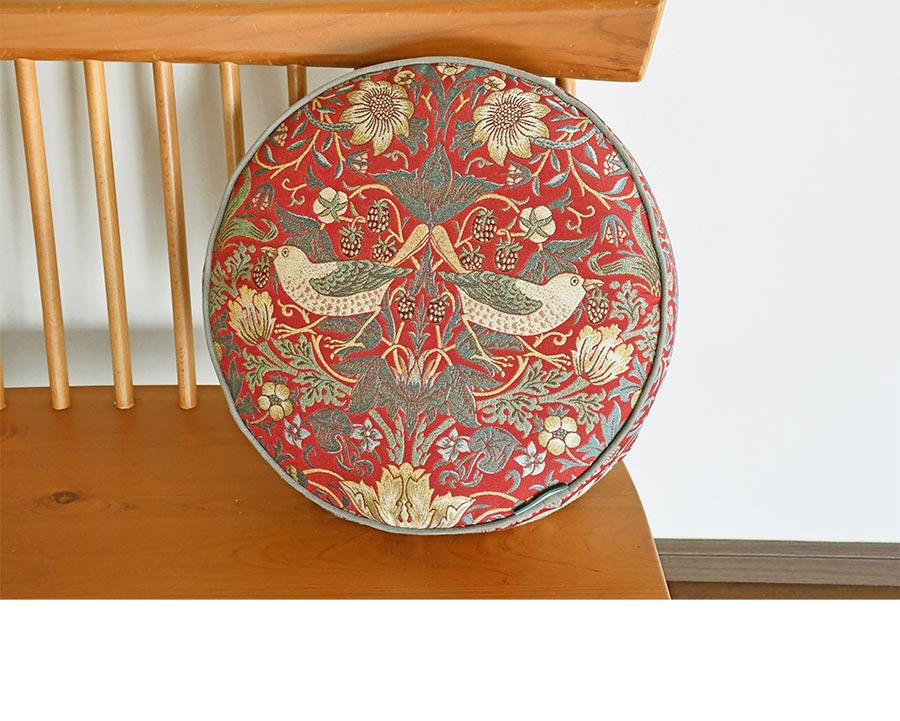 円形 クッション いちご泥棒 LS1710 40 R cm 洗える 日本製 川島織物