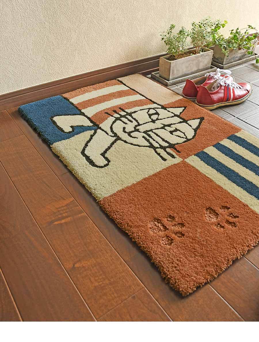 Lisa Larson 玄関マット おさんぽマイキー 50×80 cm 洗える 日本