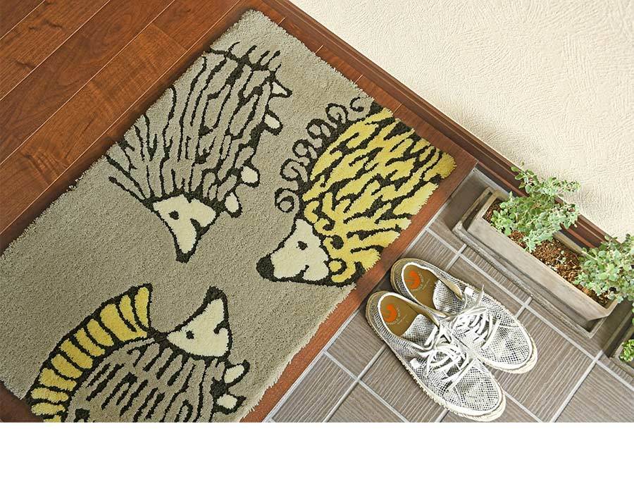 Lisa Larson（リサラーソン） 玄関マット なかよしハリネズミ 50×80 cm