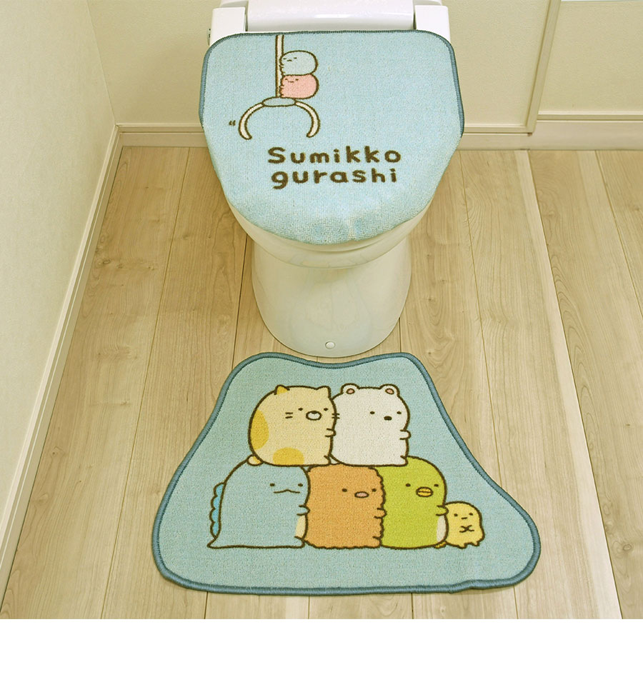 トイレ用吸水滑り止めマットぬいぐるみ便座3点セット 丸眞 トイレタリーセット トイレマット フタカバー セット すみっコ