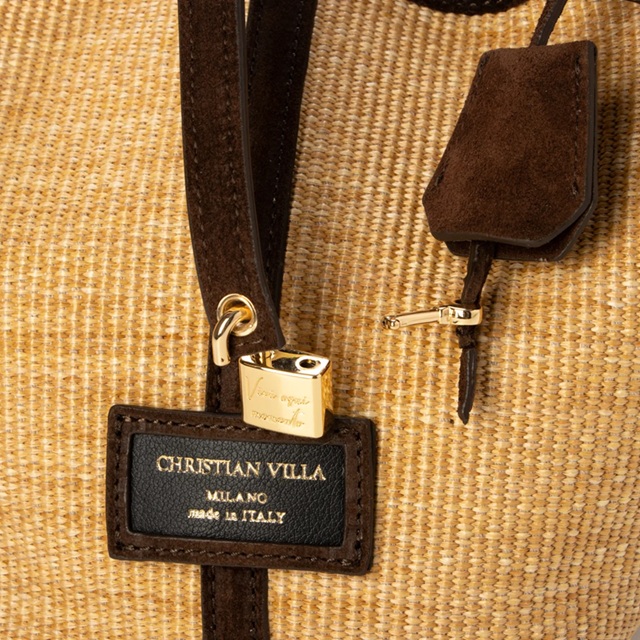 CHRISTIAN VILLA クリスチャンヴィラ ハンドバッグ ラフィア スエード