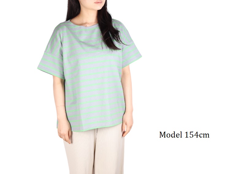 ルミノア Le minor 半袖 ボーダー バスクシャツ ビッグシルエット Tシャツ フランス製 レディース カットソー ボーダー LEMINOR imgrc0076486508.jpg