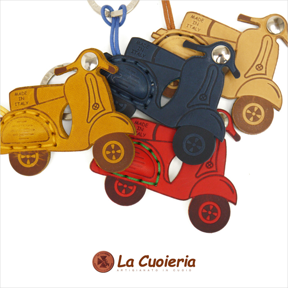 キャロン国- キーリング レディース レディス キーホルダー おしゃれ 本革レザー イタリアブランド La Cuoieria ベスパ スクーター バイク brand