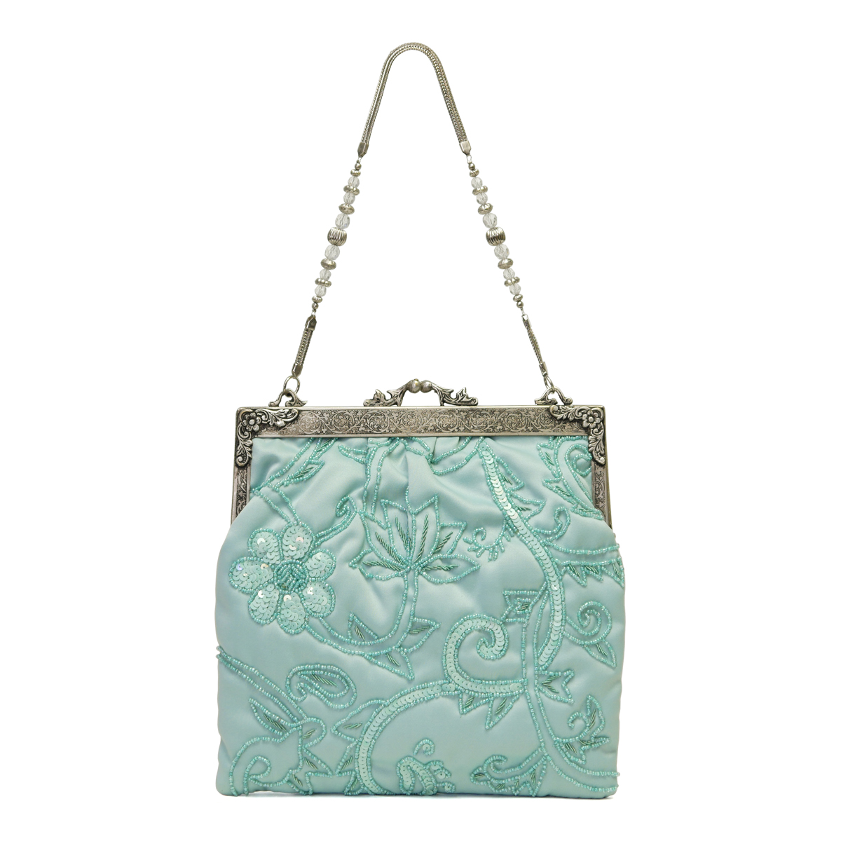 訳あり ビーズバッグ パーティバッグ 大きめ 結婚式 がま口 ビーズ