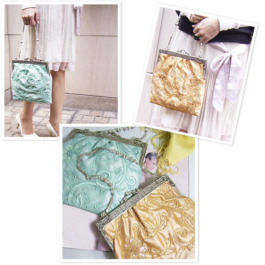 訳あり ビーズバッグ パーティバッグ 大きめ 結婚式 がま口 ビーズ