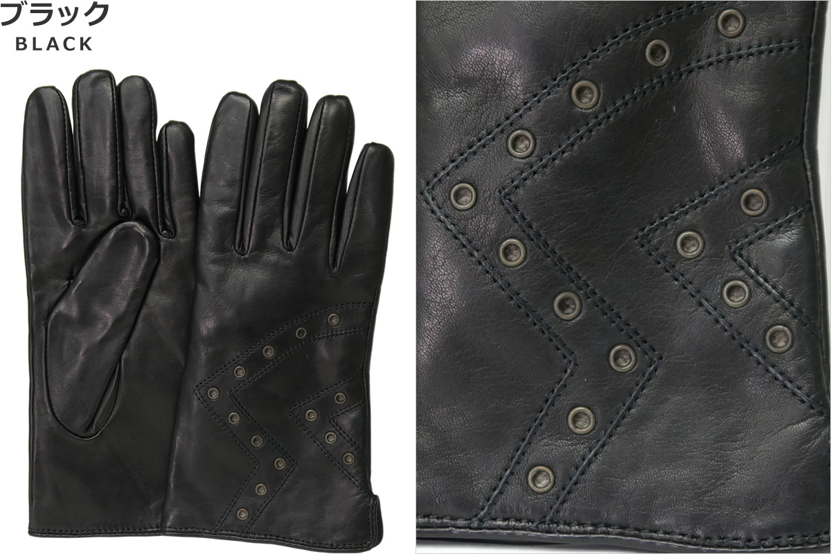 ベビーグッズも大集合 革手袋 レディース レザーグローブ レディス 本革 皮 レザー ハトメステッチ イタリアブランド Antoniomurolo Brand 手袋 カラー ブラック Cienciadigitaleditorial Com