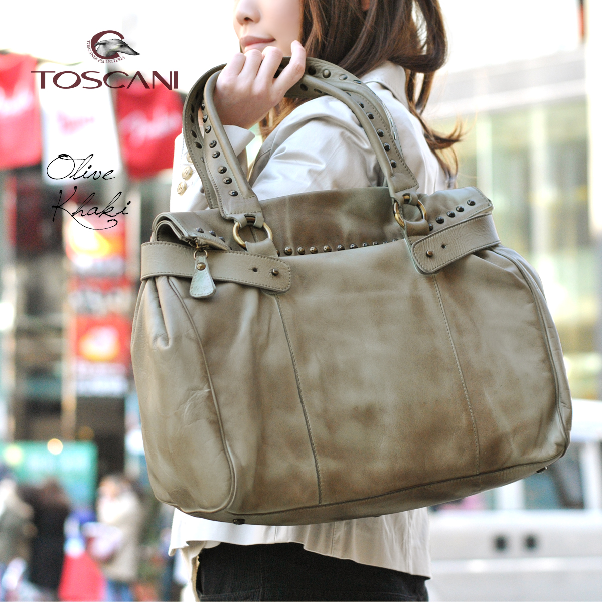 TOSCANI レザー トートバッグ黒 TOSCANI BIGトートバッグ 後染めレザー ショルダーバッグ メンズ