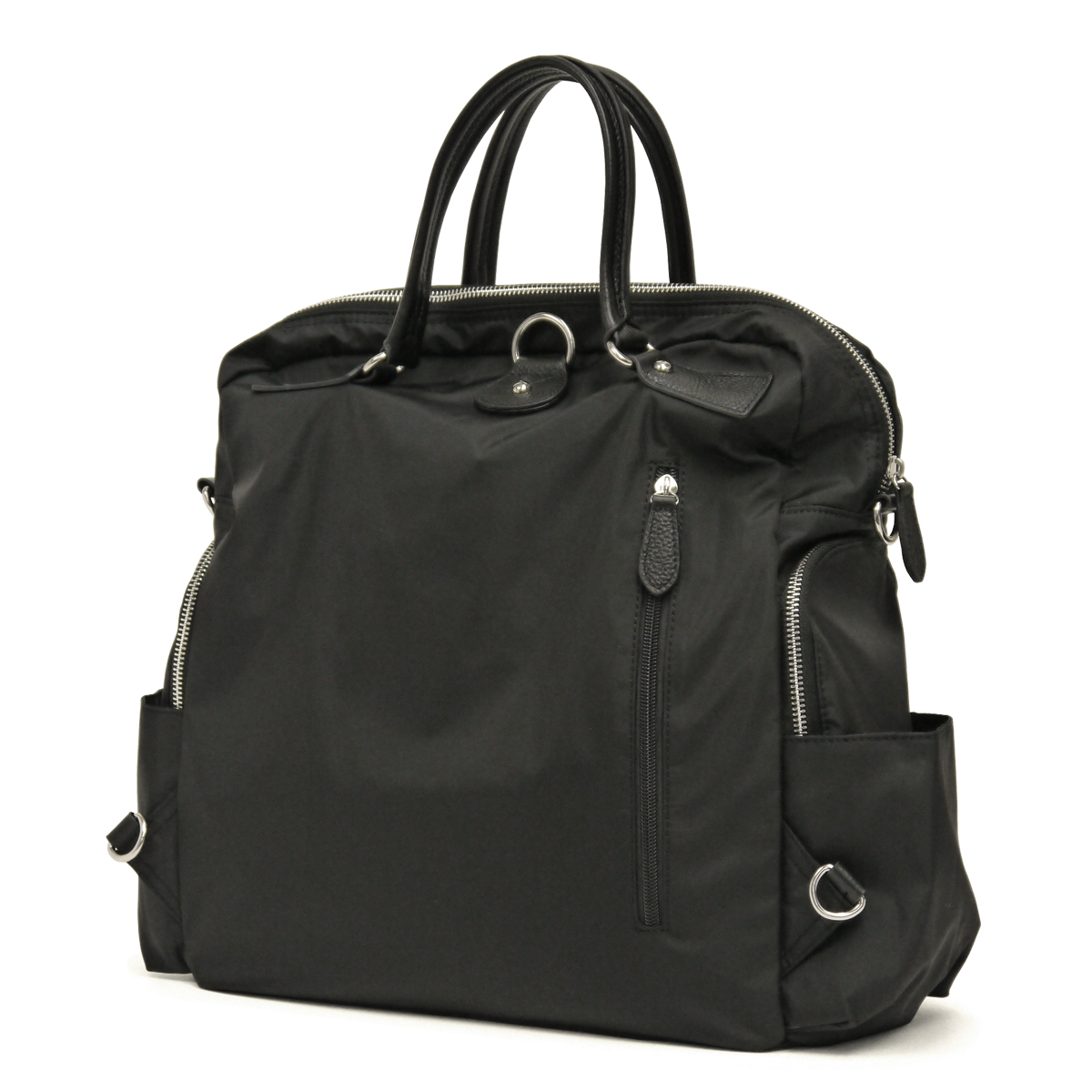 値下げ！】ADMJ リュック ナイロン ブラック 黒 定期入れ付き リュック