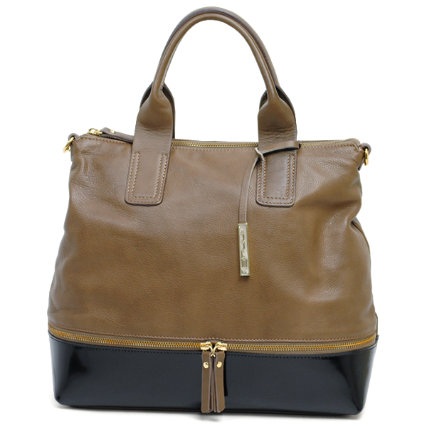 トートバッグ レディース レディス 通勤 バイカラー 本革レザー 斜め掛け 2WAY イタリアブランド innue A4 アンジョラ brand bagの画像