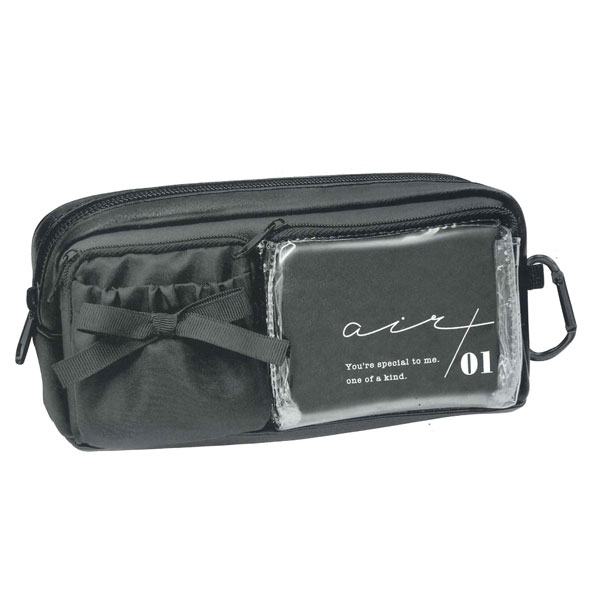 Q-LiA（クーリア） Wクリアポケット ペンポーチ 筆箱 93264/エアー01黒