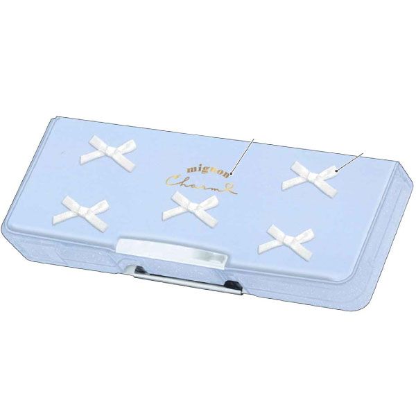 カミオジャパン コンパクト 両面開き ペンケース 筆箱 リボン付き