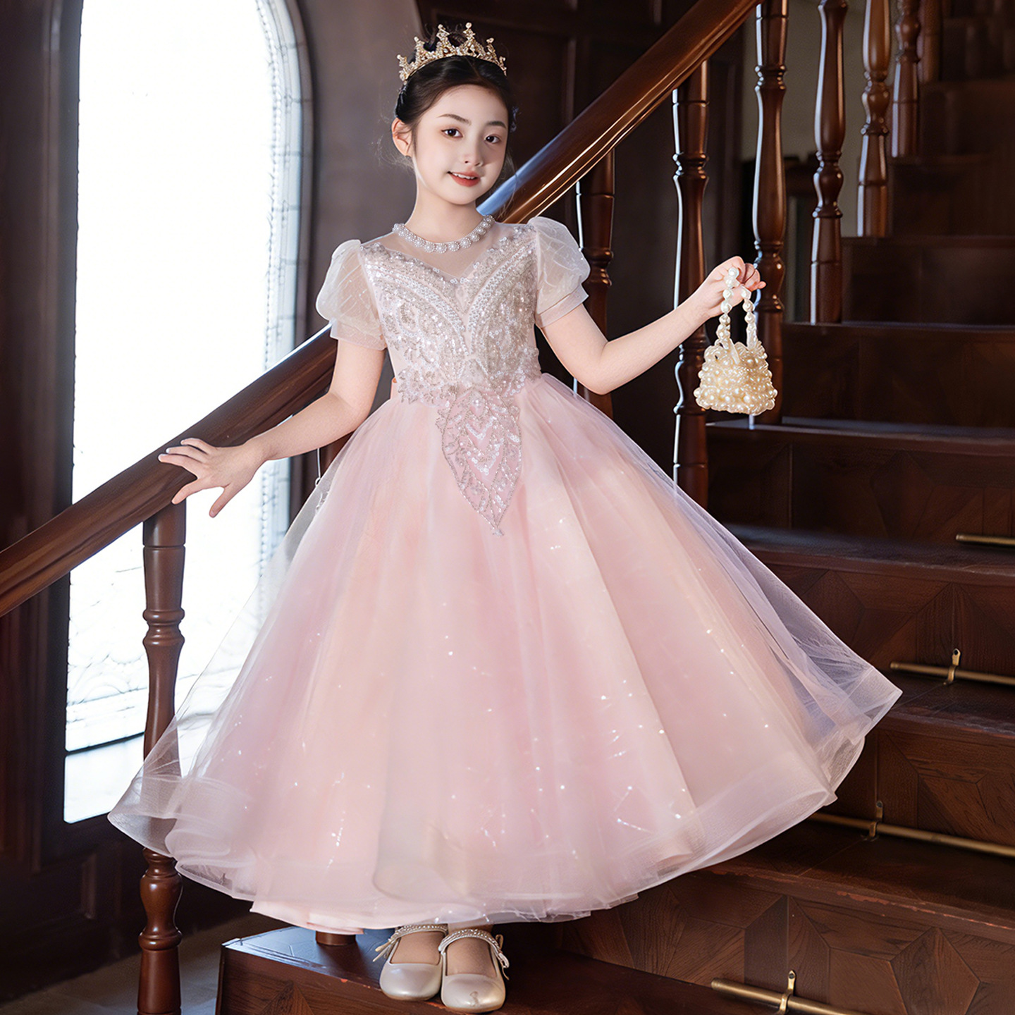 子供ドレス ブルー ピアノ発表会 女の子 女児ドレス キッズドレス