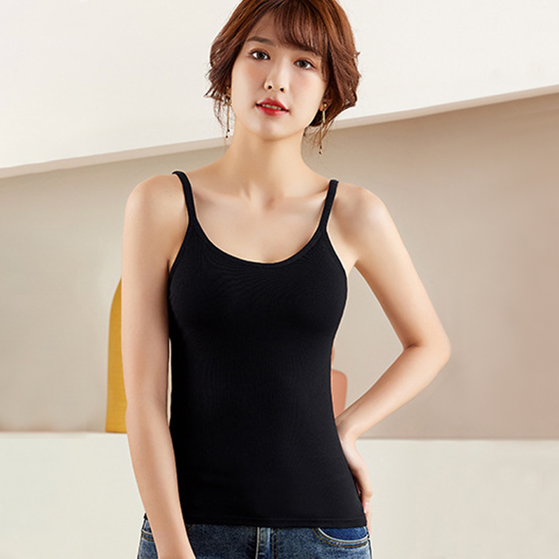 2点20%OFF】キャミソール カップ付き インナー レディース リブ