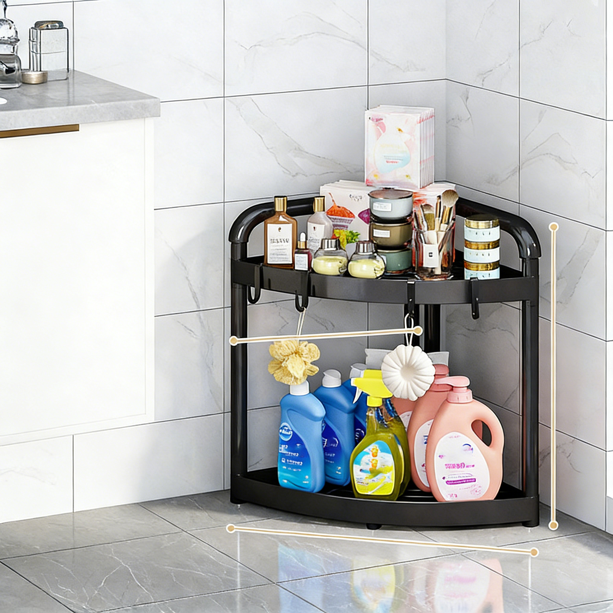 新品開催10%OFF】浴室ラック 三角 多段 お風呂場 トイレ用 三角ラック