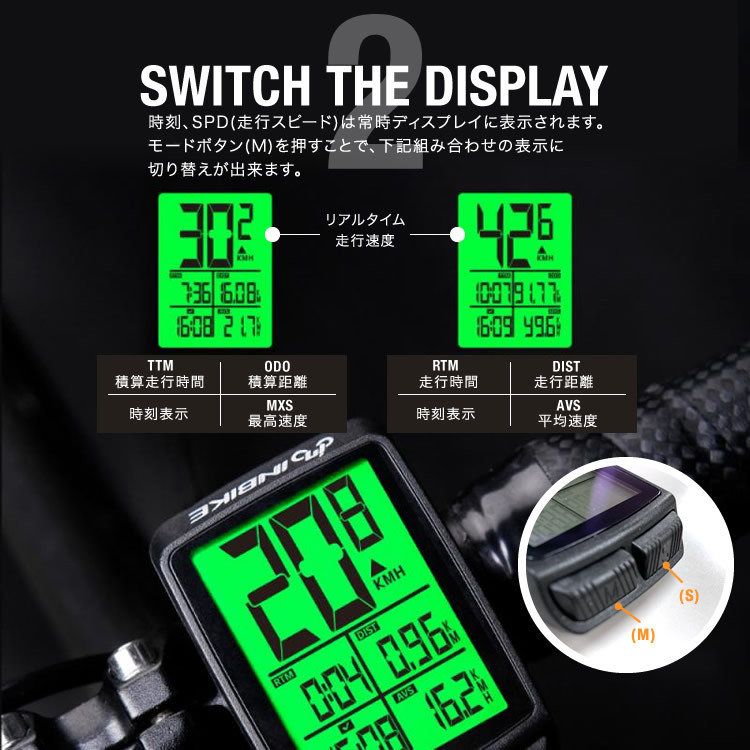 サイクルコンピューター 自転車スピードメーター スピードメーター ワイヤレス 多機能 速度 防水 バックライト付き 自転車 ロードバイク  ネコポス送料無料 NP-57