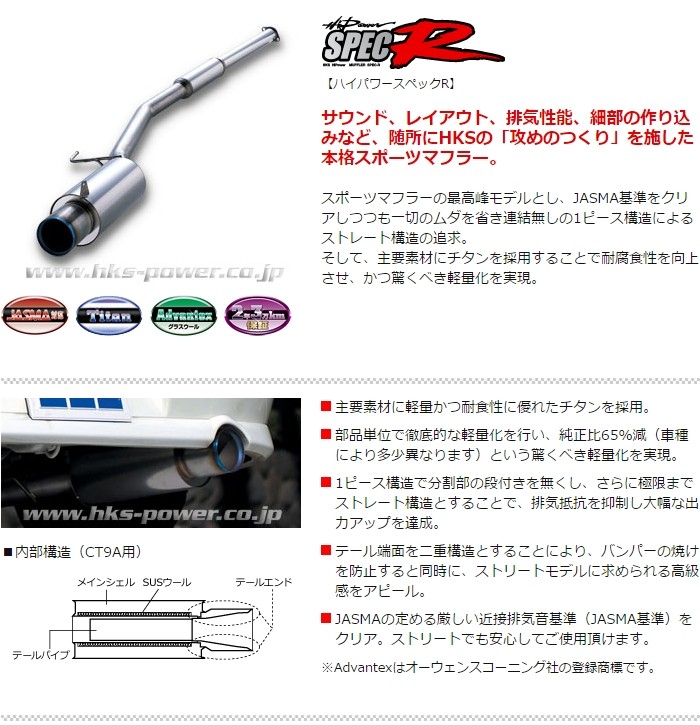 国内発送抜群 Hks Hi Power Spec R マフラー Af002 スバル インプレッサ 型式 Gdb エンジン Ej Turbo 年式 04 06 07 06 おすすめ