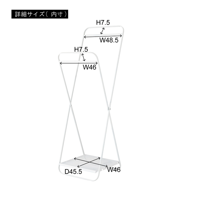 ハンガーラック 折りたたみ おしゃれ ランドリー コートハンガー 洋服掛け ポールハンガー MIP-65 DGY/WH フォールディングハンガー｜casarior-living｜17