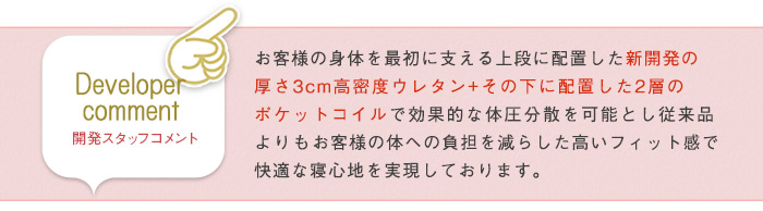 マットレスのみ ダブル D Ensembleポケットコイルマットレス 2層ポケットコイル セパレート式 片面仕様 ふんわりウレタン :6st ari14195wh205gy:リビングネル 家具・インテリア