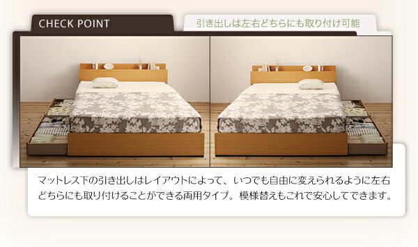 【新品 送料込み】 棚 コンセント付き収納ベッド 国産カバーポケットコイルマットレス付き シングル 【AAA9452275876】(34549円)