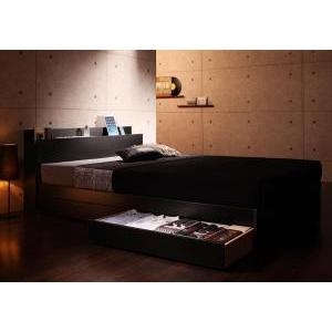 棚 コンセント付き収納ベッド 国産カバーポケットコイルマットレス付き シングル(34549円)