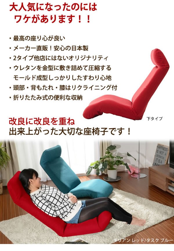 セルタン 下タイプ 座椅子 フロアチェアー リクライニング ロー