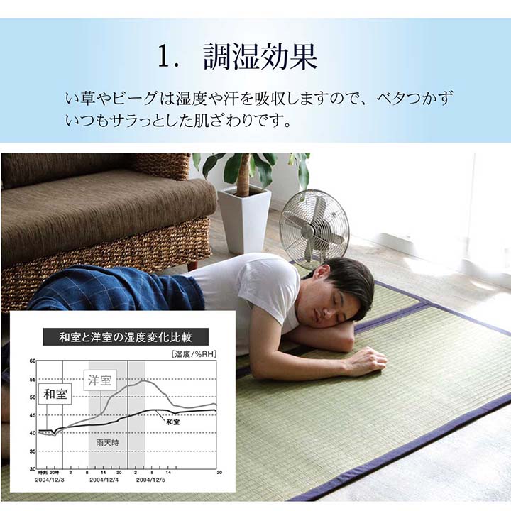 沖縄ビーグ 普通版正方形 ラグ マット 正方形 い草 夏用 沖縄ビーグ 191×191cm_8