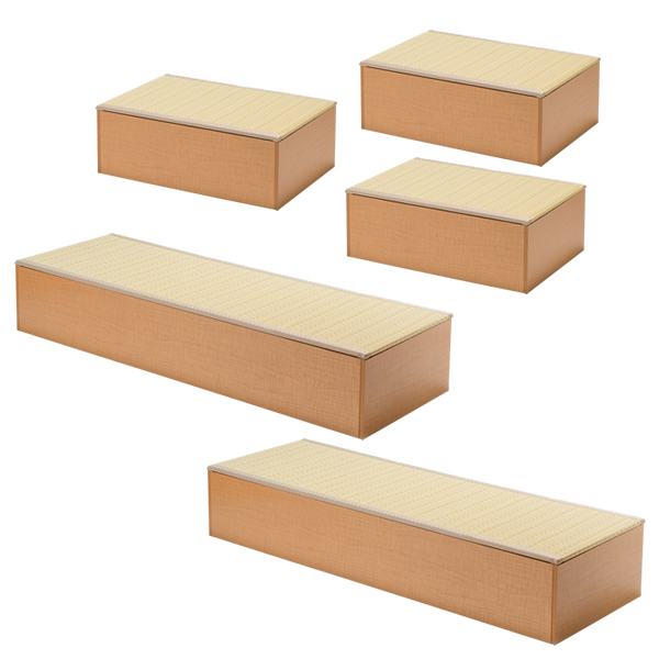 PP畳ユニットLセット ロータイプ 180x2+90x3 高さ31 奥行60 畳収納