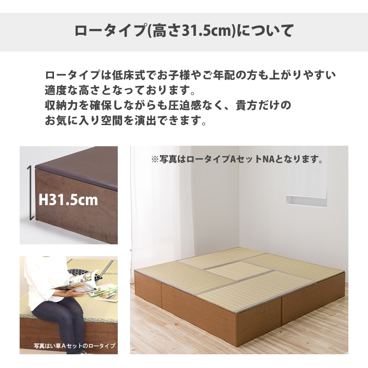 PP畳ユニットMセット ロータイプ 120x4 高さ31 奥行60 畳収納ユニット 小上がり ユニット畳 ボックス 高床式 置き畳 樹脂畳 畳ベンチスツール 腰掛け たたみ タ_6
