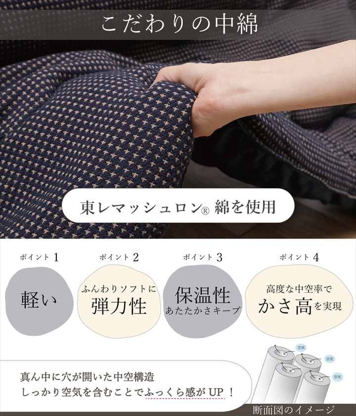 こたつ こたつ薄掛 ＴＷワッフル 200×300cm_5