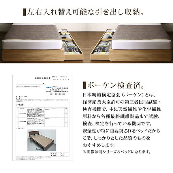 ヴィンテージデザイン 棚 コンセント付き収納ベッド 国産カバー